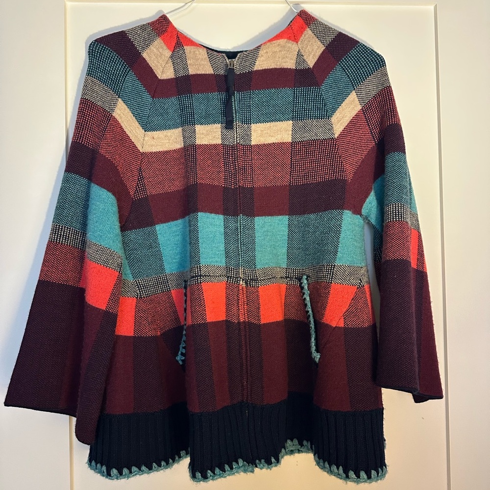 Colorful Plaid Women's Poncho